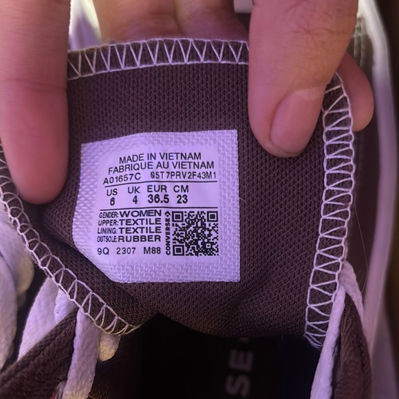 Converse High-Top Sneakers in Brown and White - Picture 4 of 5